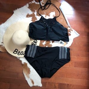 Target Plus Size Black Macrame Crotchet Bikini